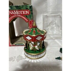 Vintage NOMA Ornamotion Merry Go Round Carousel Christmas Tree Ornament 3"